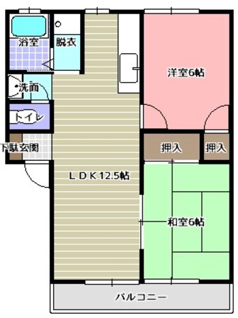 ロマーノハイツ城南の物件間取画像